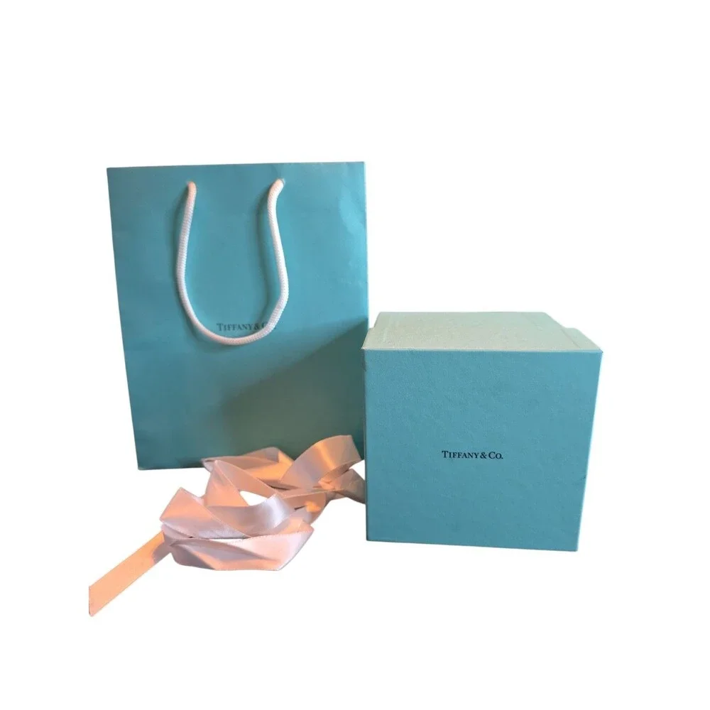 Tiffany & Co Packaging Empty Signature Blue Gift Bag Ribbon & Box USED 3 Piece